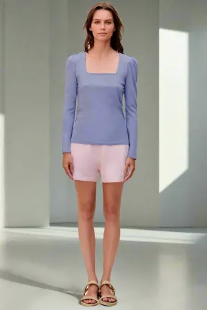 Sundry Clothing Square Neck Long Sleeve Top