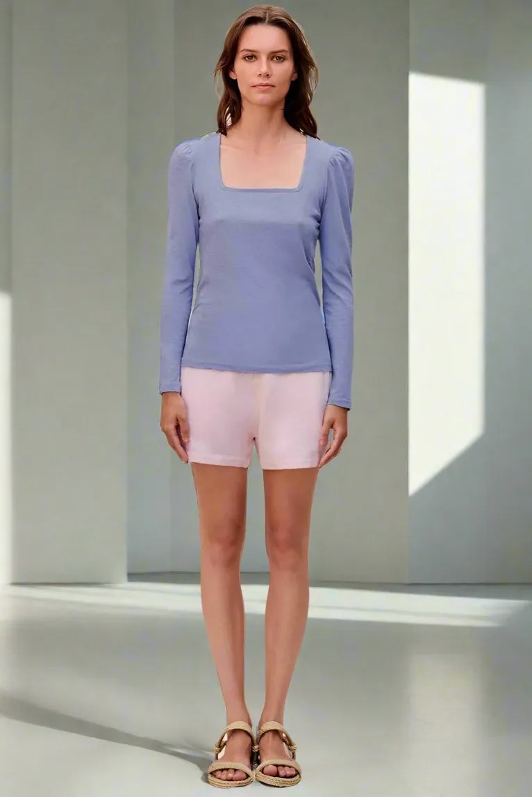 Sundry Clothing Square Neck Long Sleeve Top