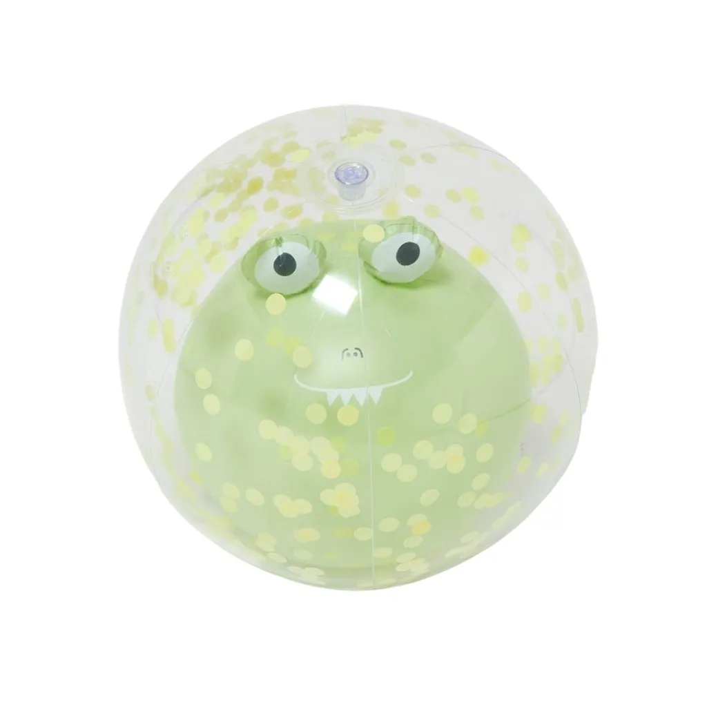 SUNNYLIFE 3D Inflatable Beach Ball Cookie the Croc Light Khaki