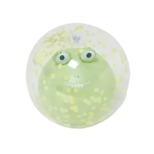 SUNNYLIFE 3D Inflatable Beach Ball Cookie the Croc Light Khaki