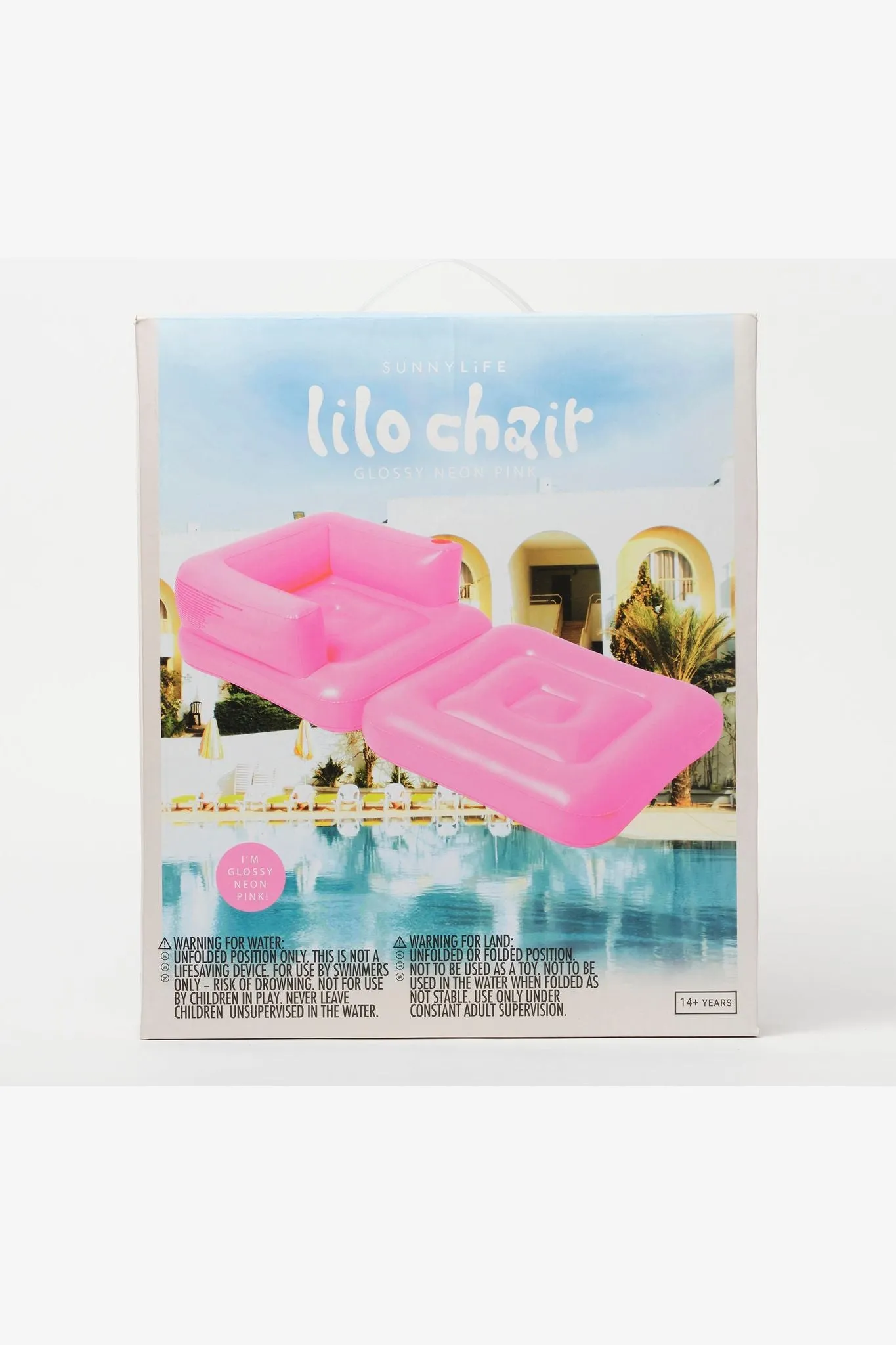 SUNNYLIFE INFLATABLE LILO CHAIR NEON PINK