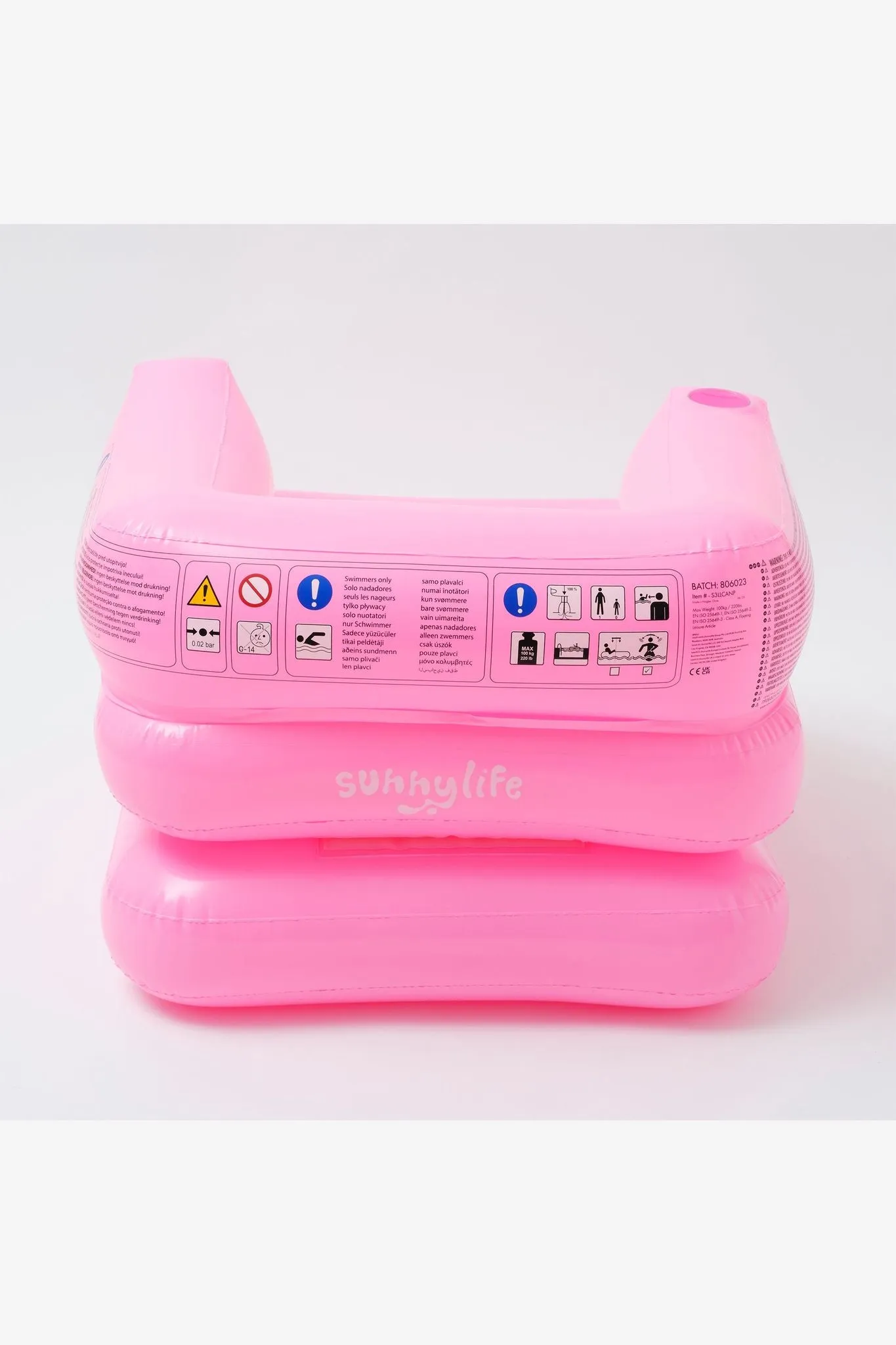 SUNNYLIFE INFLATABLE LILO CHAIR NEON PINK