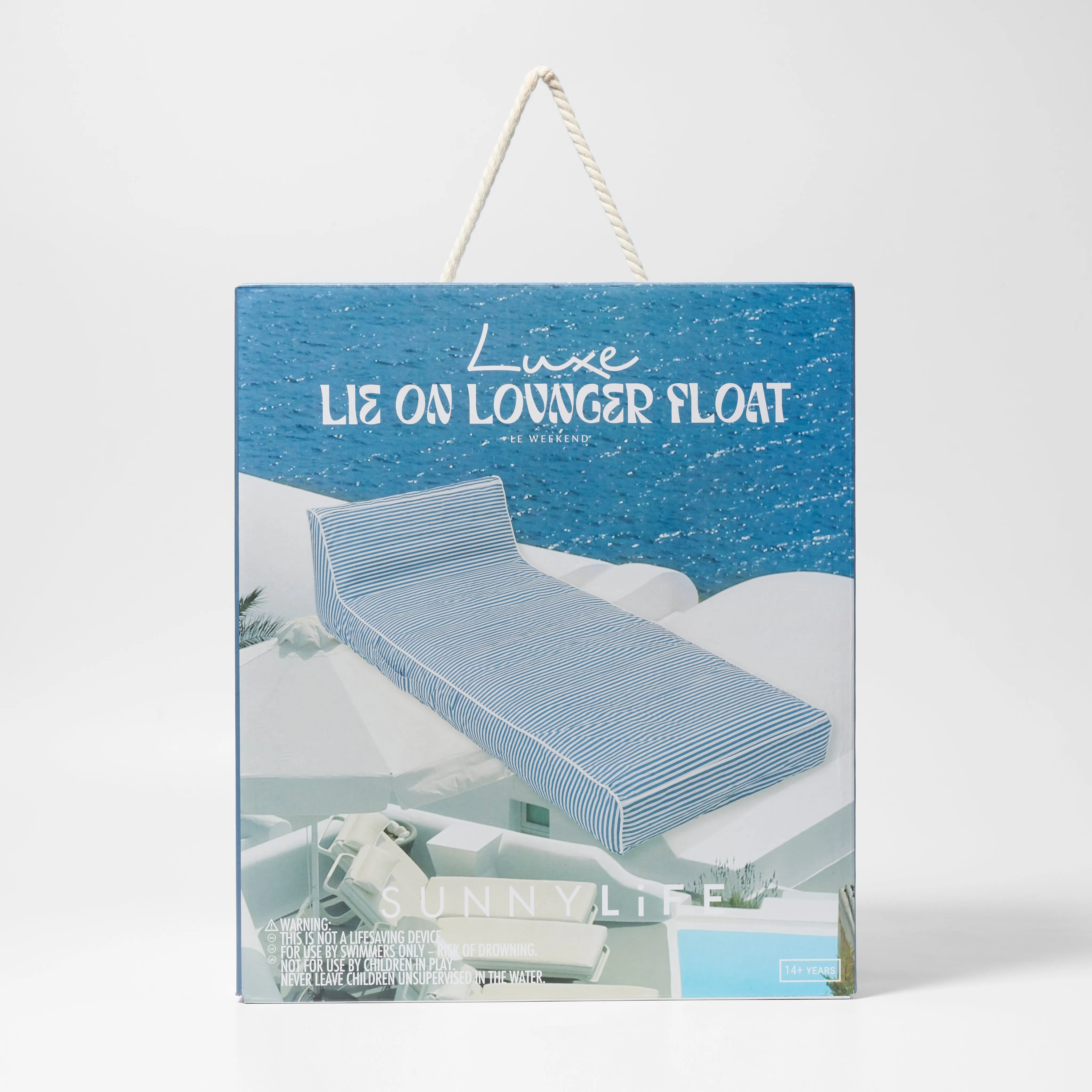 SUNNYLIFE LUXE LIE-ON LOUNGER FLOAT - LE WEEKEND NAVY