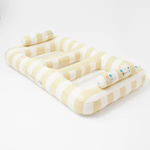 SUNNYLIFE LUXE TWIN HAMMOCK FLOAT - MANGO BAY SOFT MUSTARD