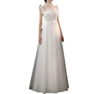 Sweet and Fresh Beaded Lace Wedding Dress