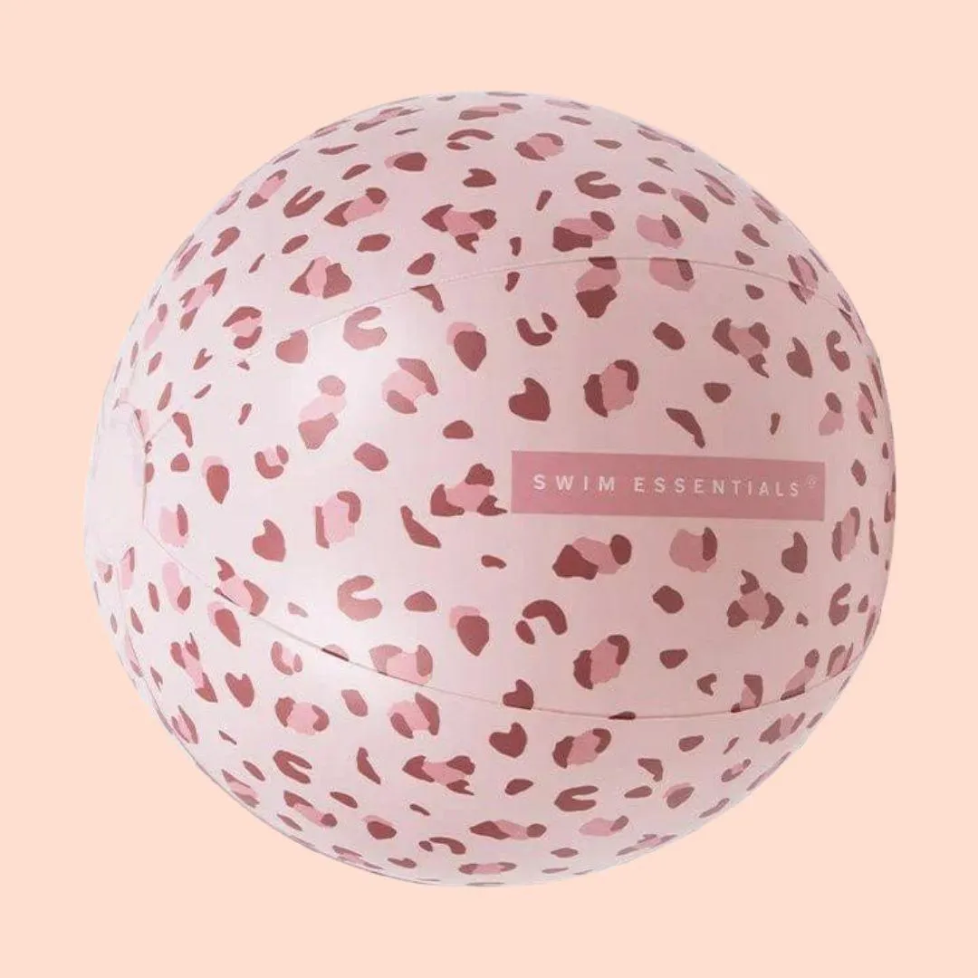 Swim Essentials Inflatable Beach Ball - Pink Leopard