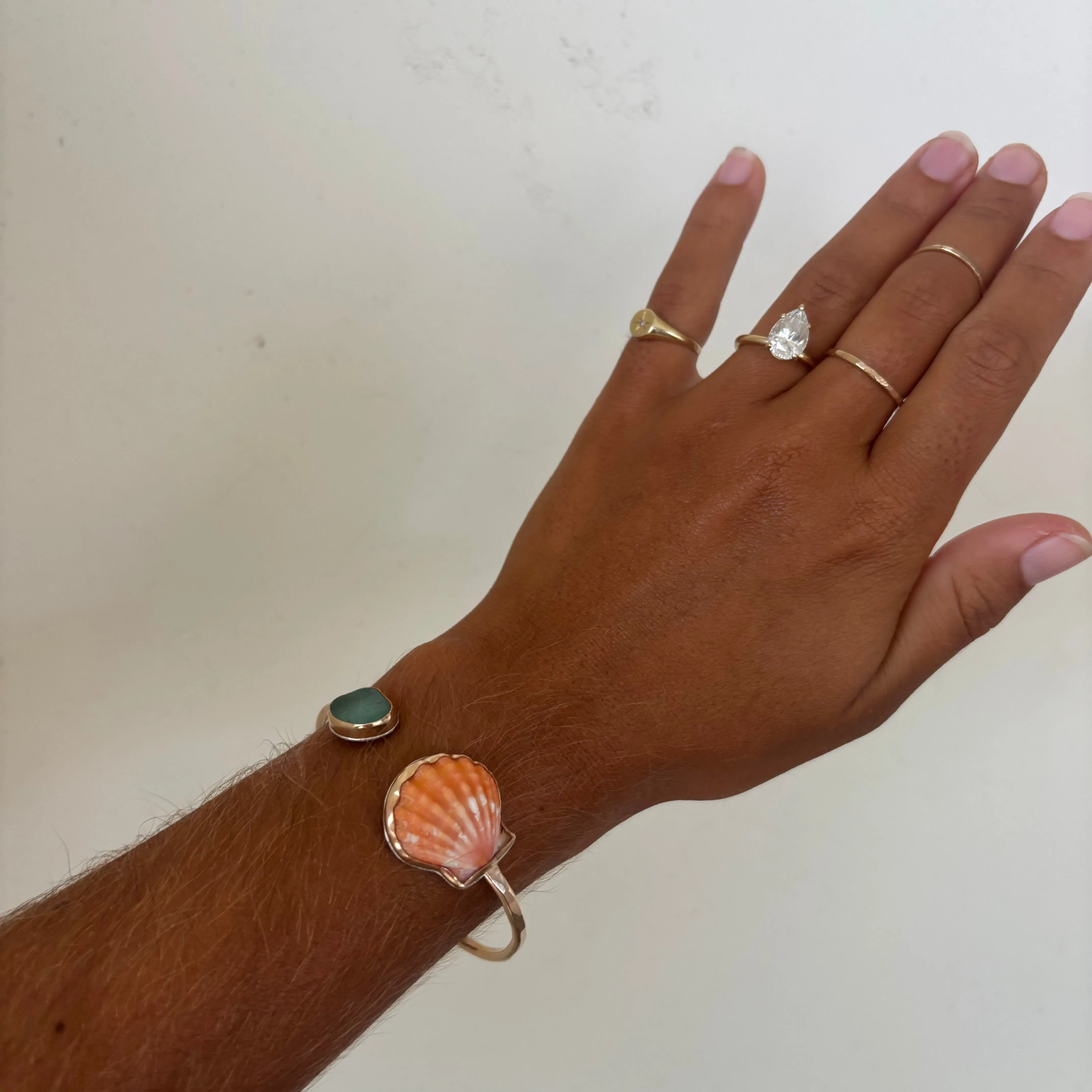 Symmetrical Sunrise Shell Cuff