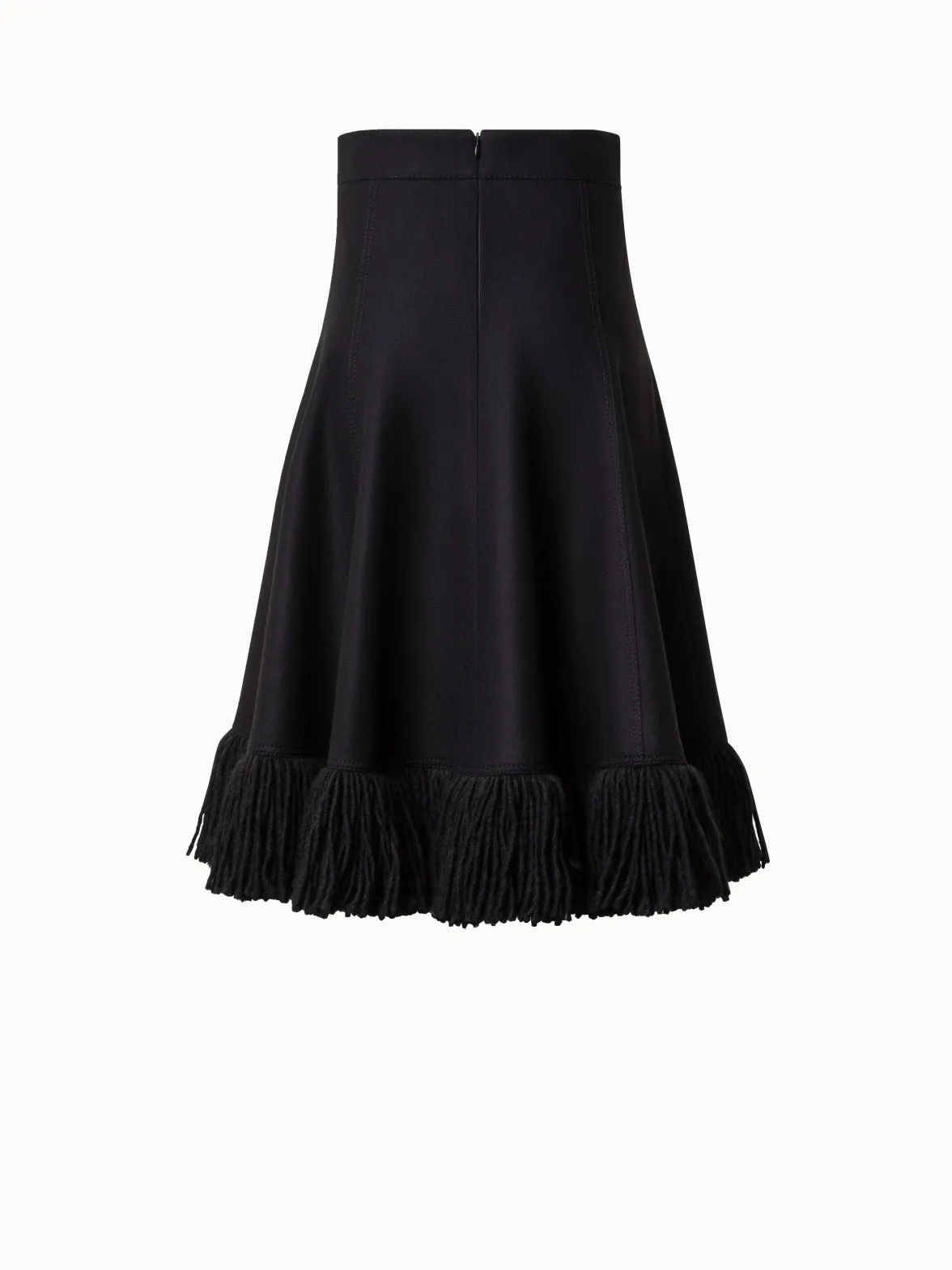 Taglio Vivo Midi Skirt with Fringes