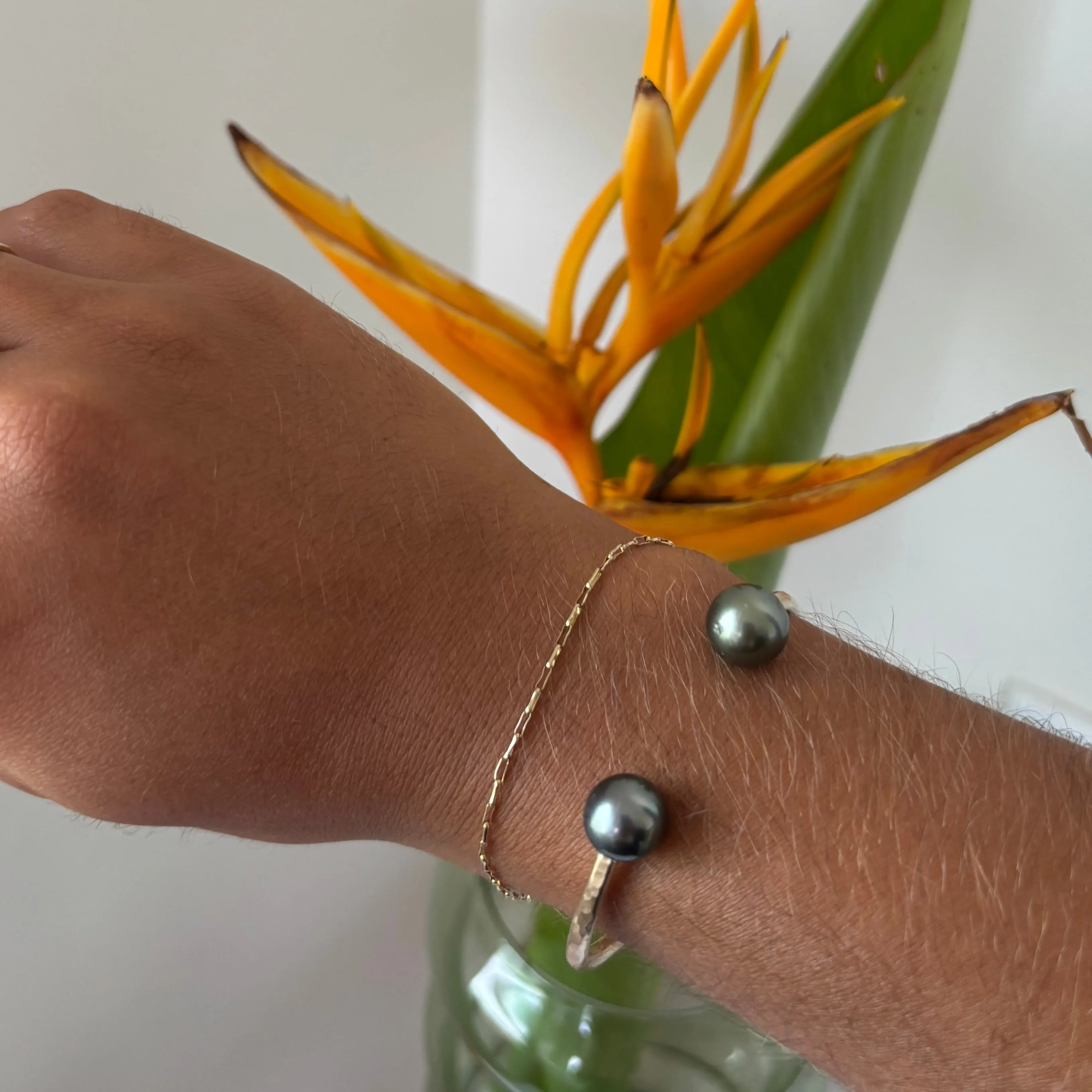 Tahitian Pearl Cuff - Gold Fill