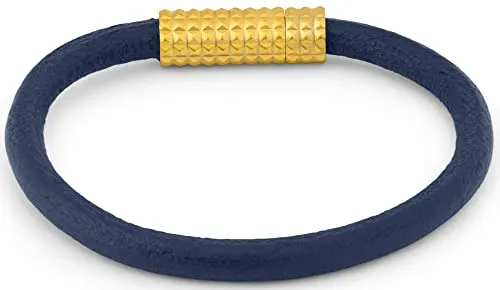 Tateossian Men's Diamond Giza Yellow Gold Clasp Leather Bracelet