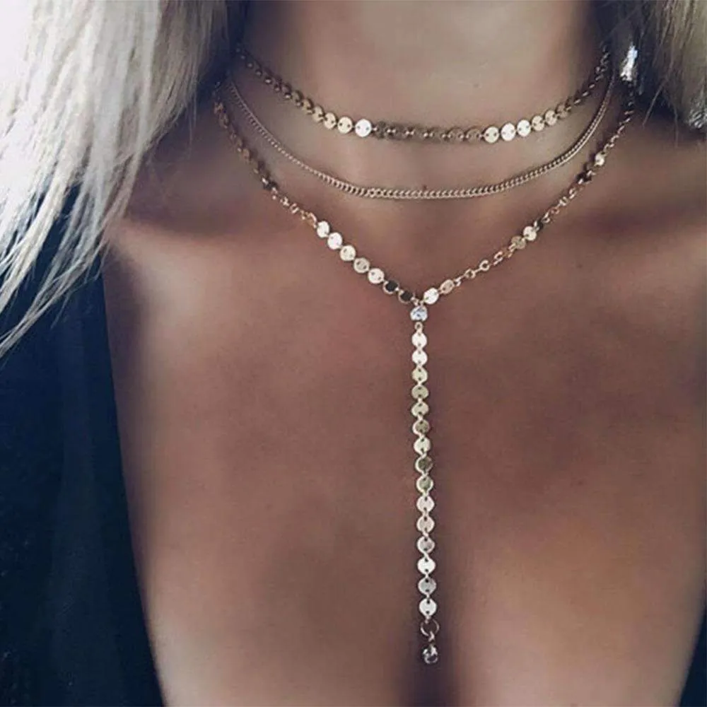 Tattoo Coin Choker One Layer/ Three Layers Lariat Y Chokers