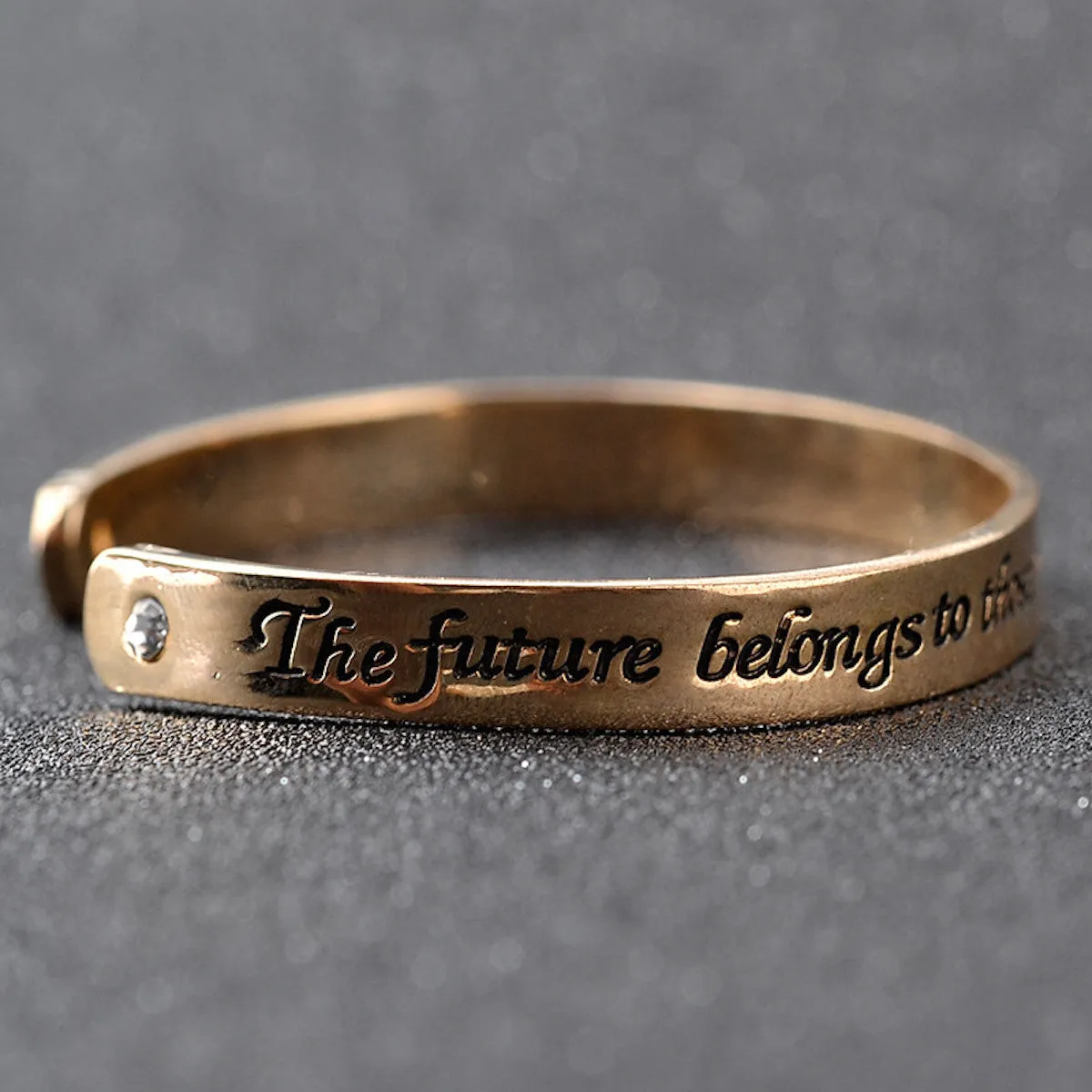 THE FUTURE BELONGS TO THOSE Inspirational Leather Bracelet