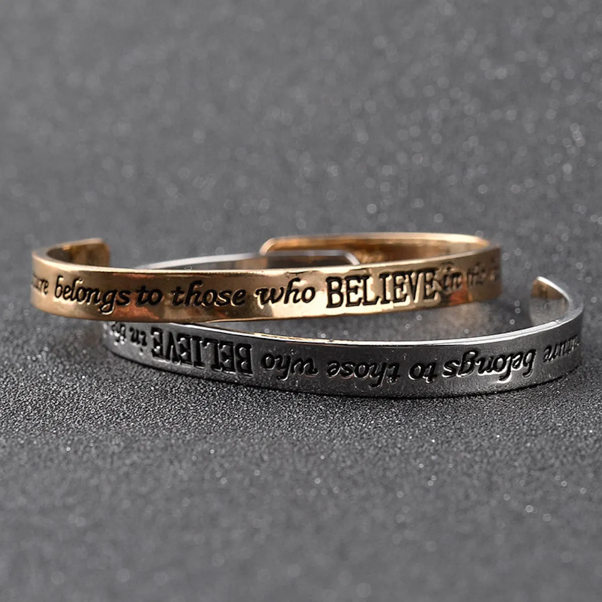 THE FUTURE BELONGS TO THOSE Inspirational Leather Bracelet