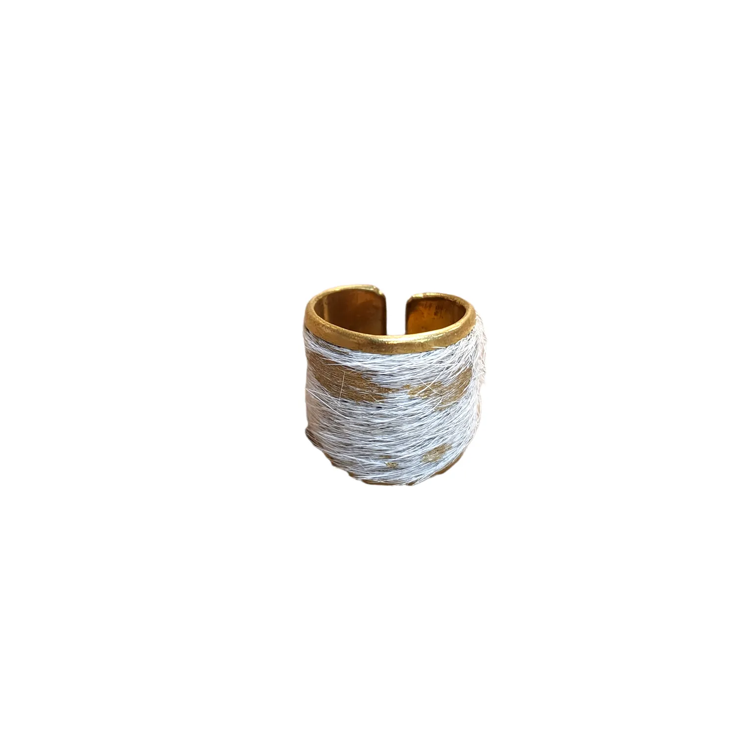 The Pepper Hair on Hide Cuff Ring Collection