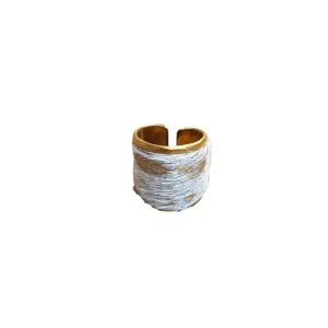 The Pepper Hair on Hide Cuff Ring Collection