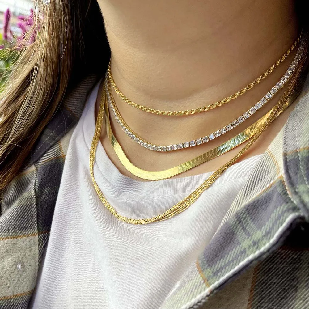 Thick Herringbone Necklace