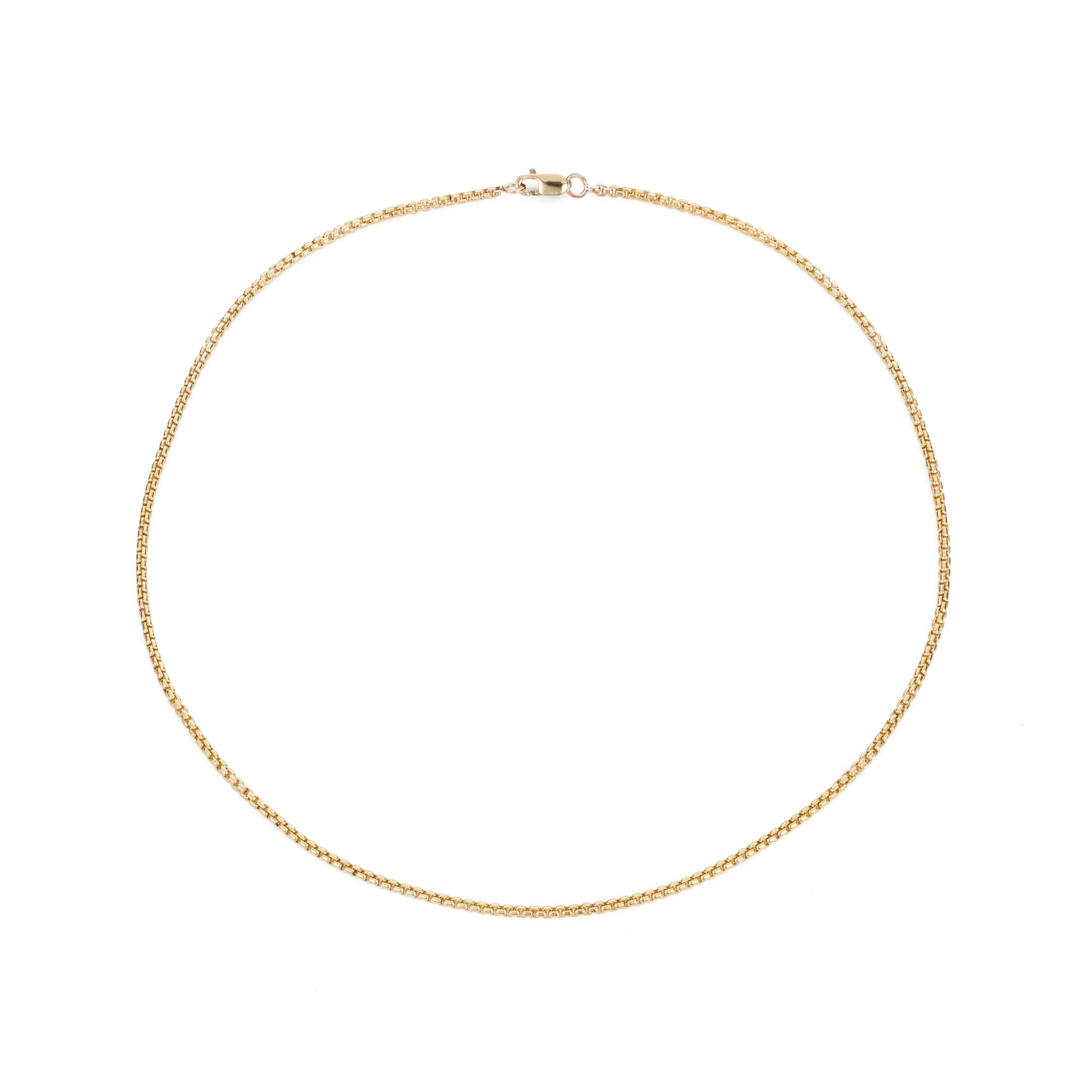 Thin Box Chain Choker - 14K Gold Filled