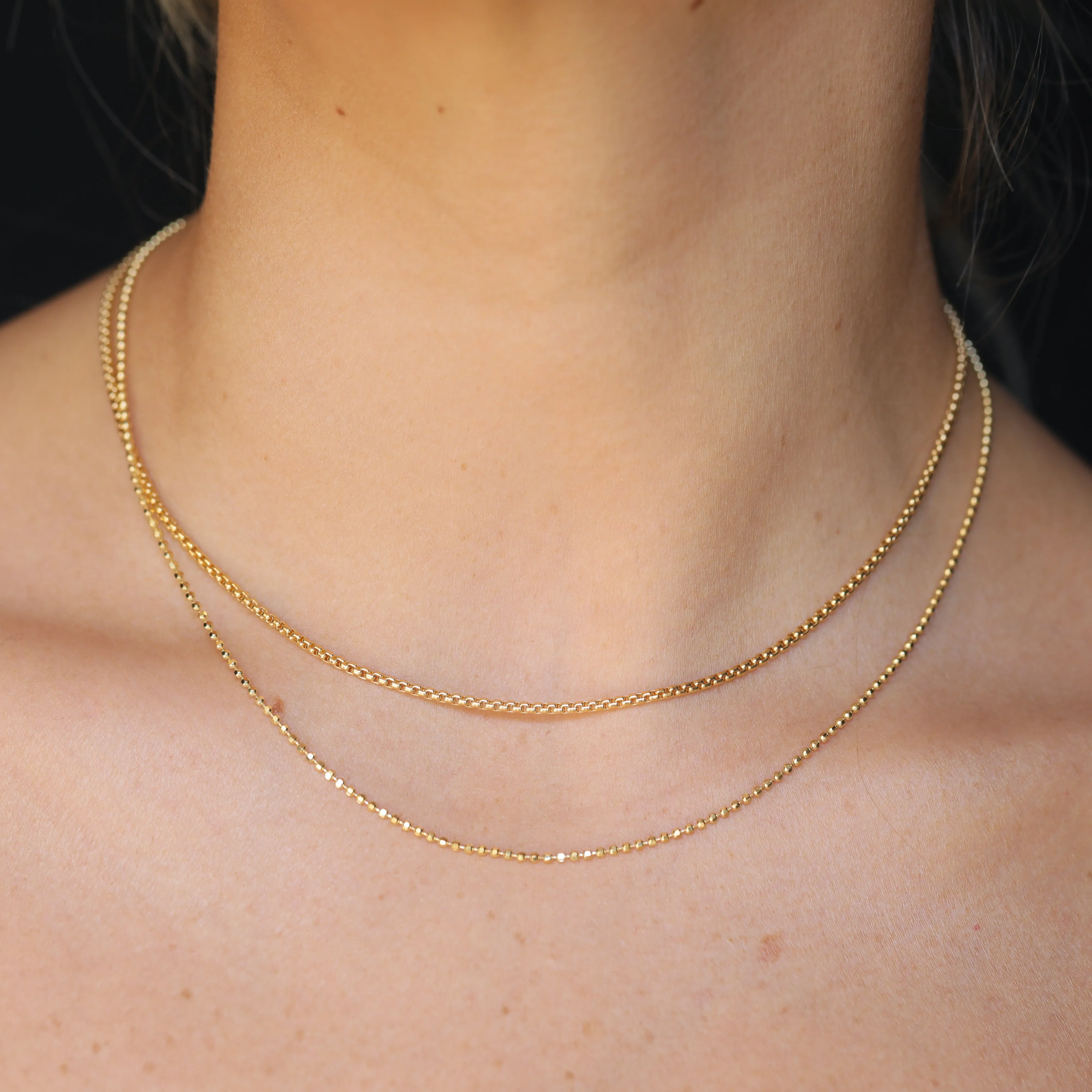 Thin Box Chain Choker - 14K Gold Filled