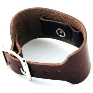 Thin Brown Leather Ladies Cuff