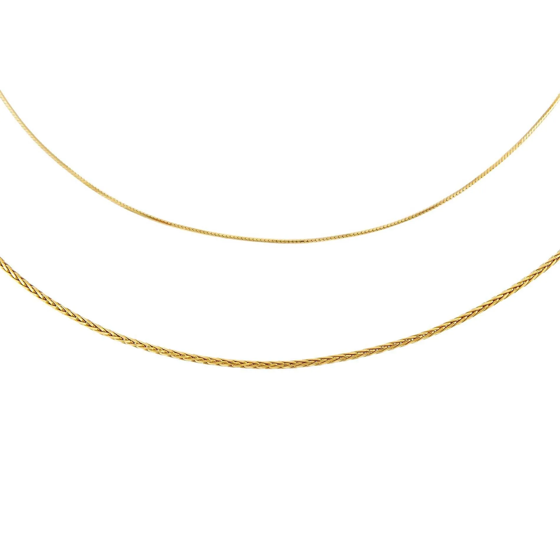 Thin Snake X Rope Chain Necklace Combo Set