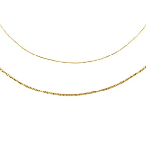 Thin Snake X Rope Chain Necklace Combo Set