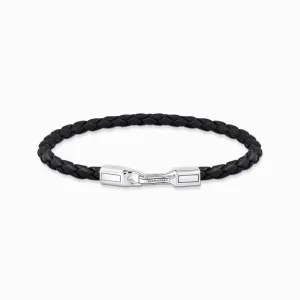 Thomas Sabo Bracelet - Braided, Black Leather