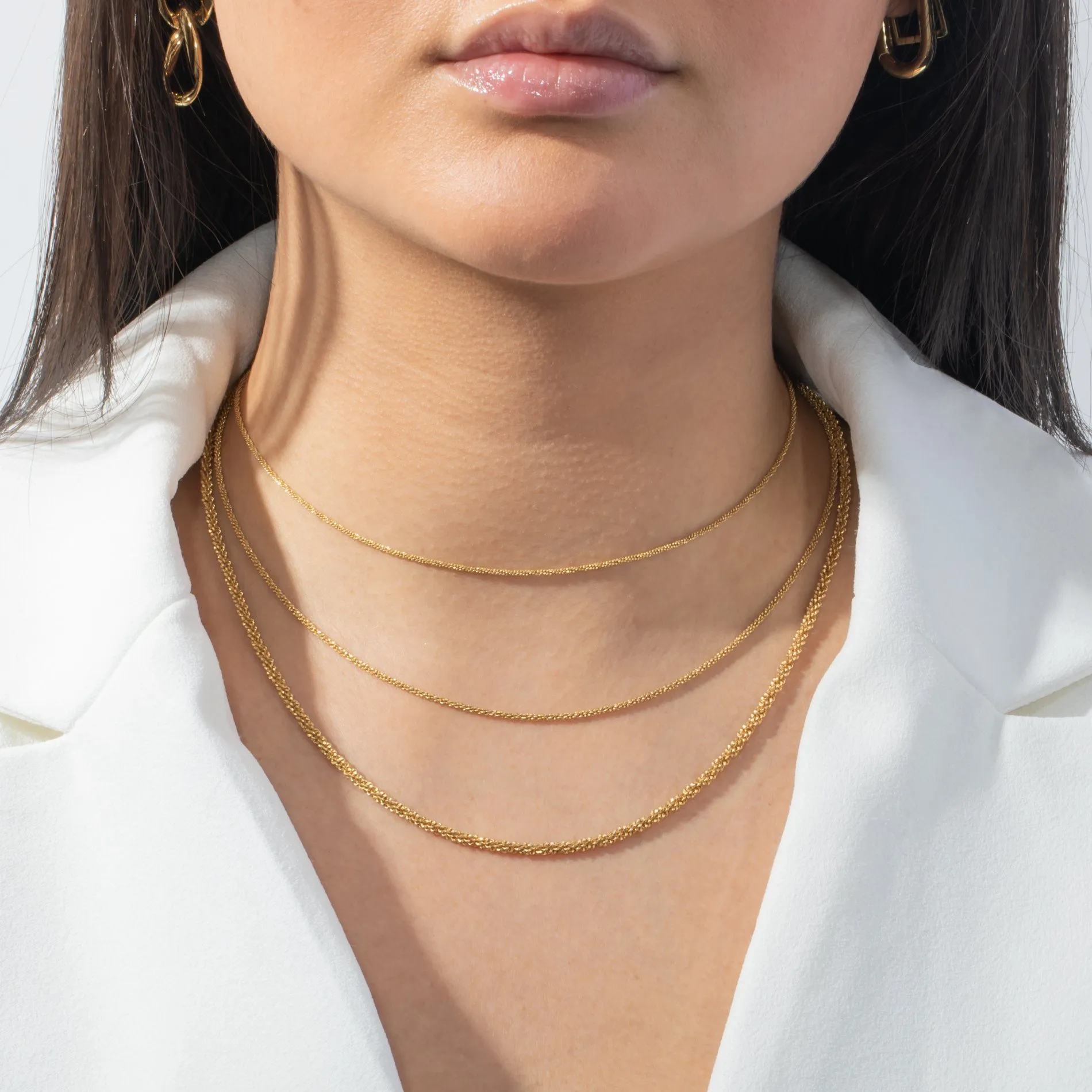 Three In One Mesh Chain Necklace