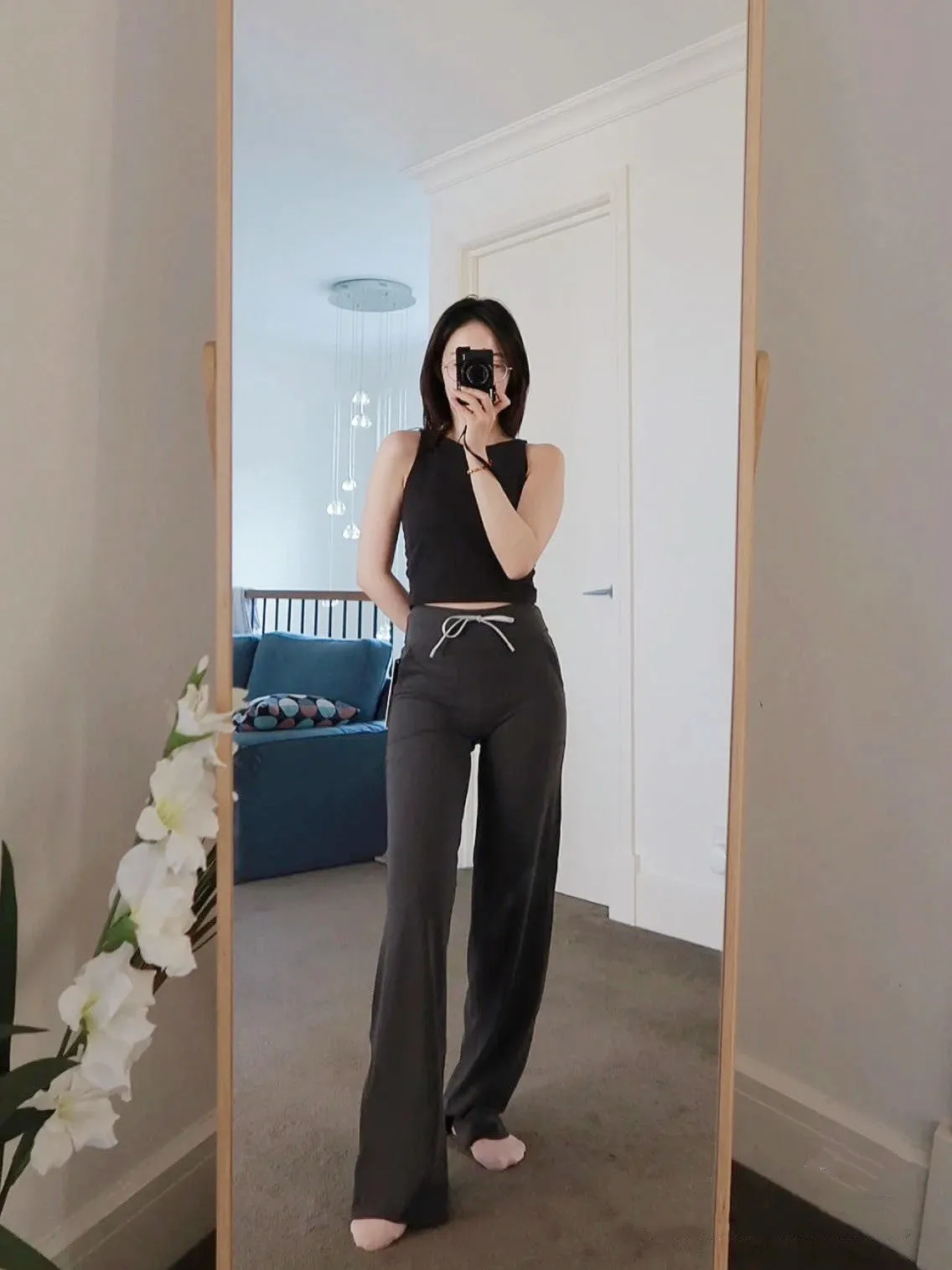 Throwback Still Series of Floor-Length Yoga Casual Sweatpants