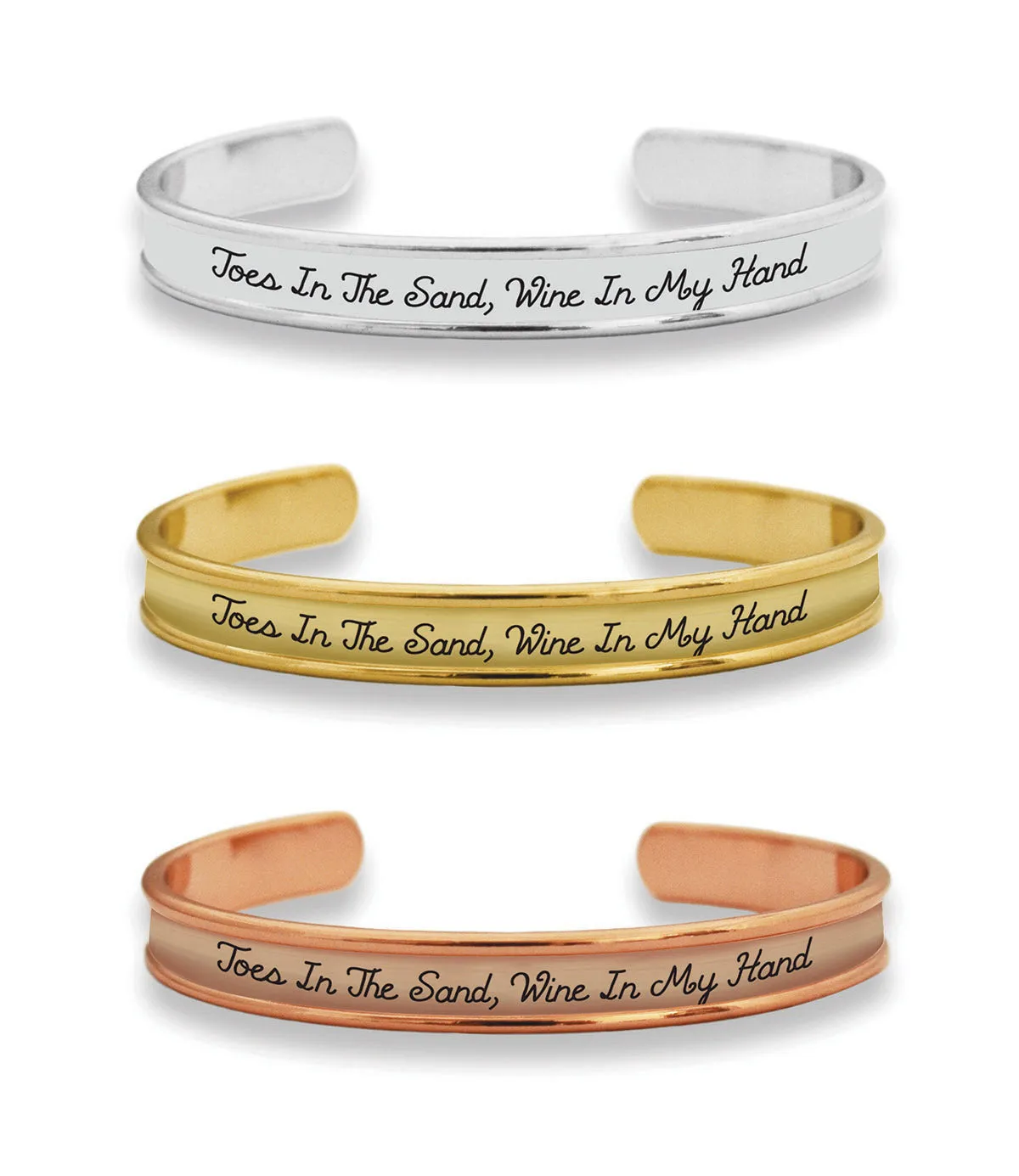 Toes In The Sand, Wine In My Hand Cuff Bracelet