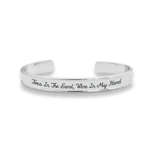 Toes In The Sand, Wine In My Hand Cuff Bracelet