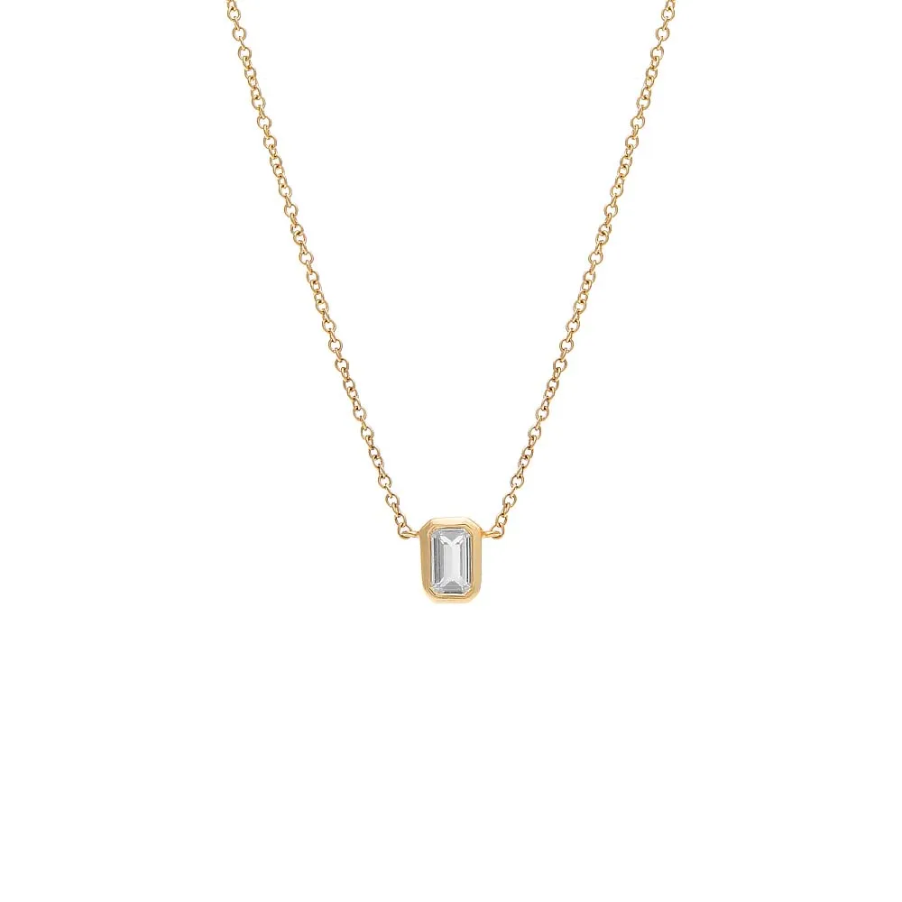 Topaz Mixed Shape Bezel Necklace 14K