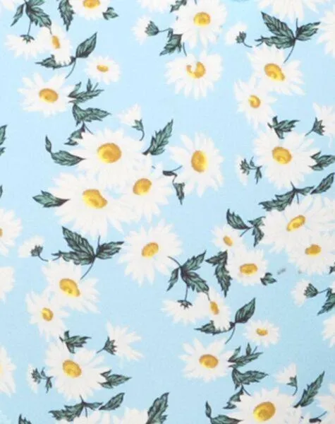 Tormaline Bandeau Bikini Top in Blue White Daisy