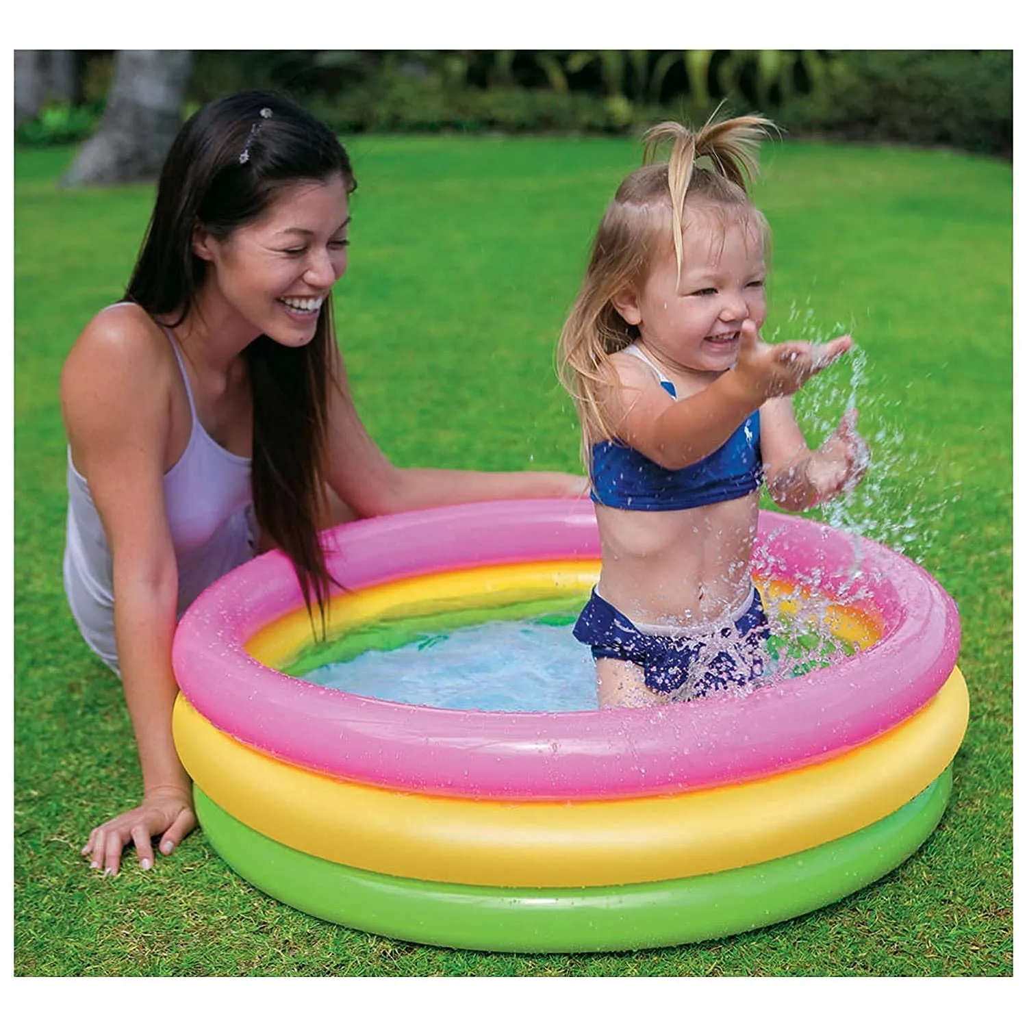 Toyshine 2 feet Baby Pool Bath Tub with 12 Inch Air Hammer Inflation Pump for 1-3 Years Indoor & Outdoor Swimming Pool for Kids