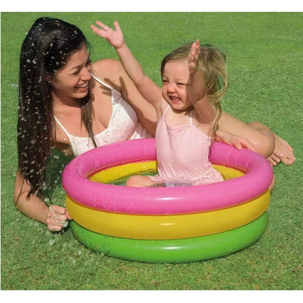 Toyshine 2 feet Baby Pool Bath Tub with 12 Inch Air Hammer Inflation Pump for 1-3 Years Indoor & Outdoor Swimming Pool for Kids