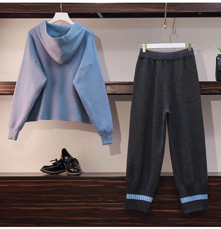 Tracksuit Knit Casual Female Clothing