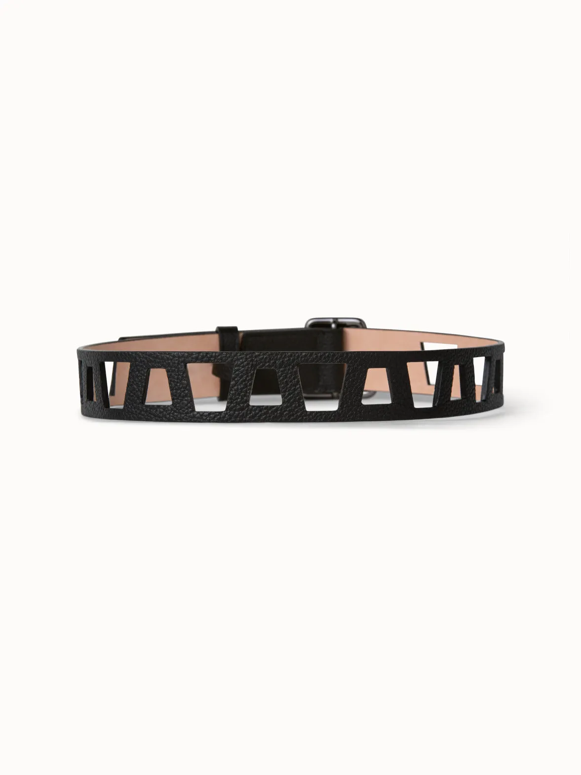 Trapezoid Cut Out Leather Belt