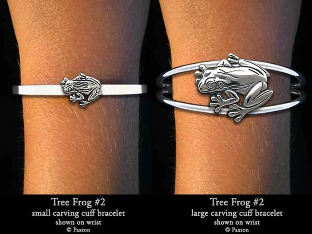 Tree Frog #2 Cuff Bracelet Sterling Silver