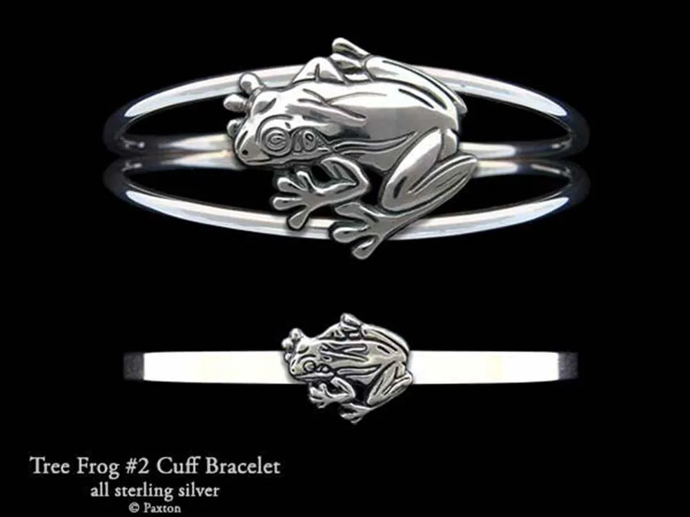 Tree Frog #2 Cuff Bracelet Sterling Silver