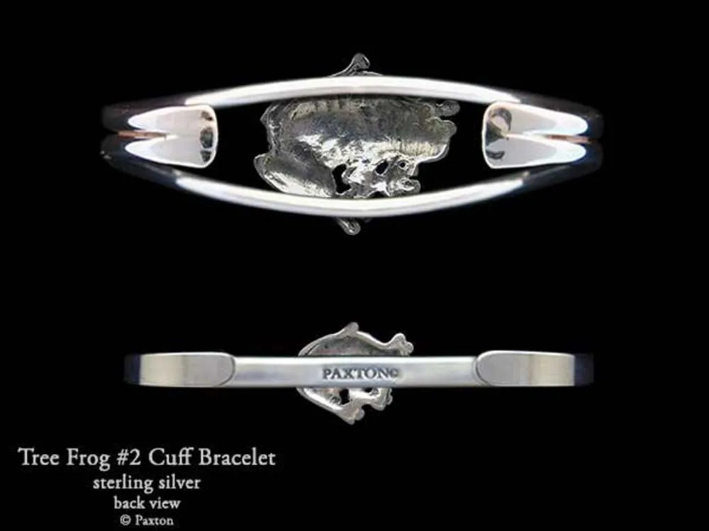 Tree Frog #2 Cuff Bracelet Sterling Silver