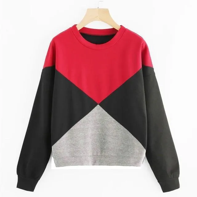 Tri-Color Patchwork Sweatshirt