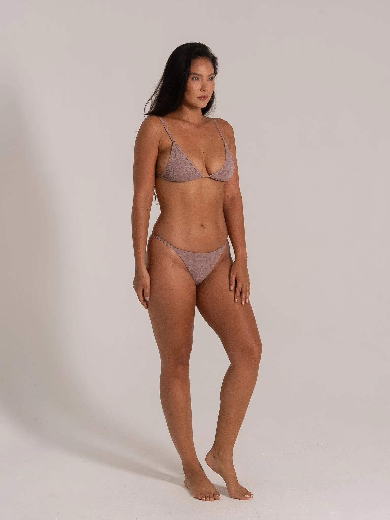 Triangle  Bikini Set - Brown - Black - White