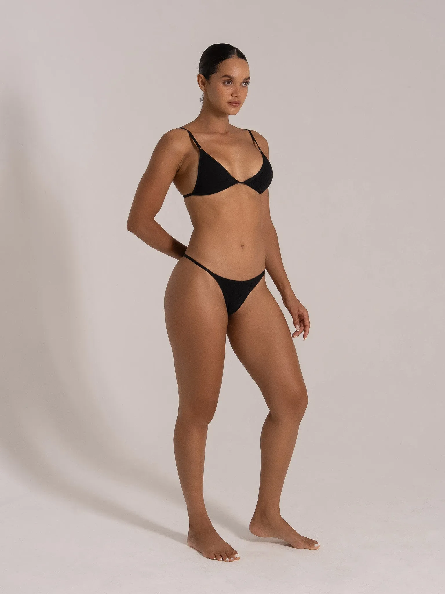 Triangle  Bikini Set - Brown - Black - White