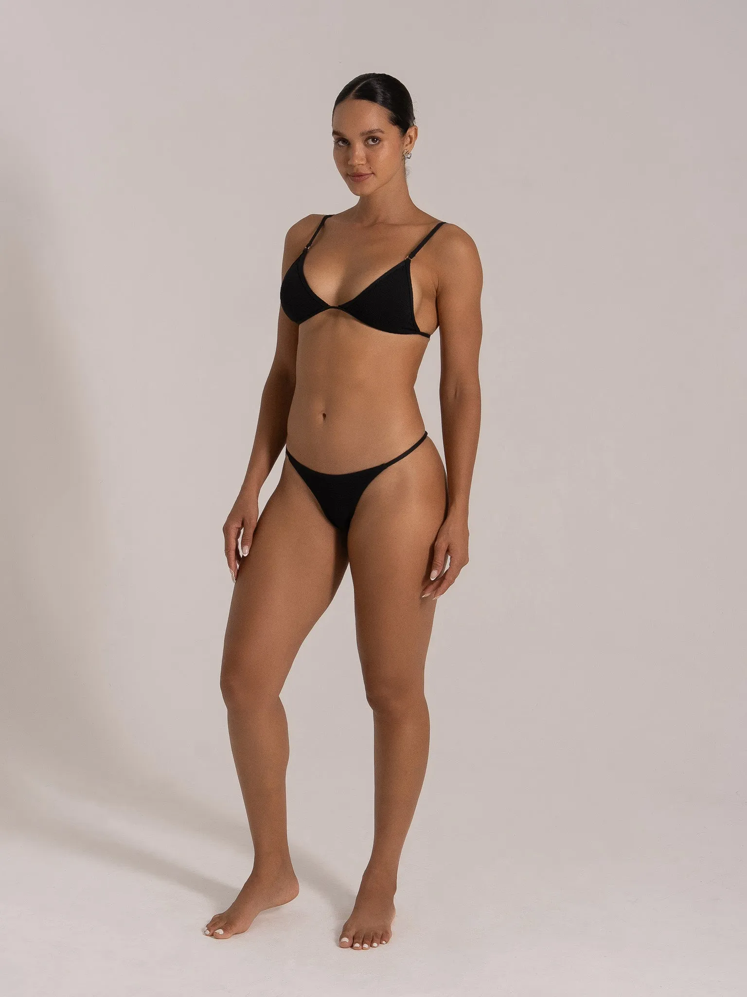 Triangle  Bikini Set - Brown - Black - White