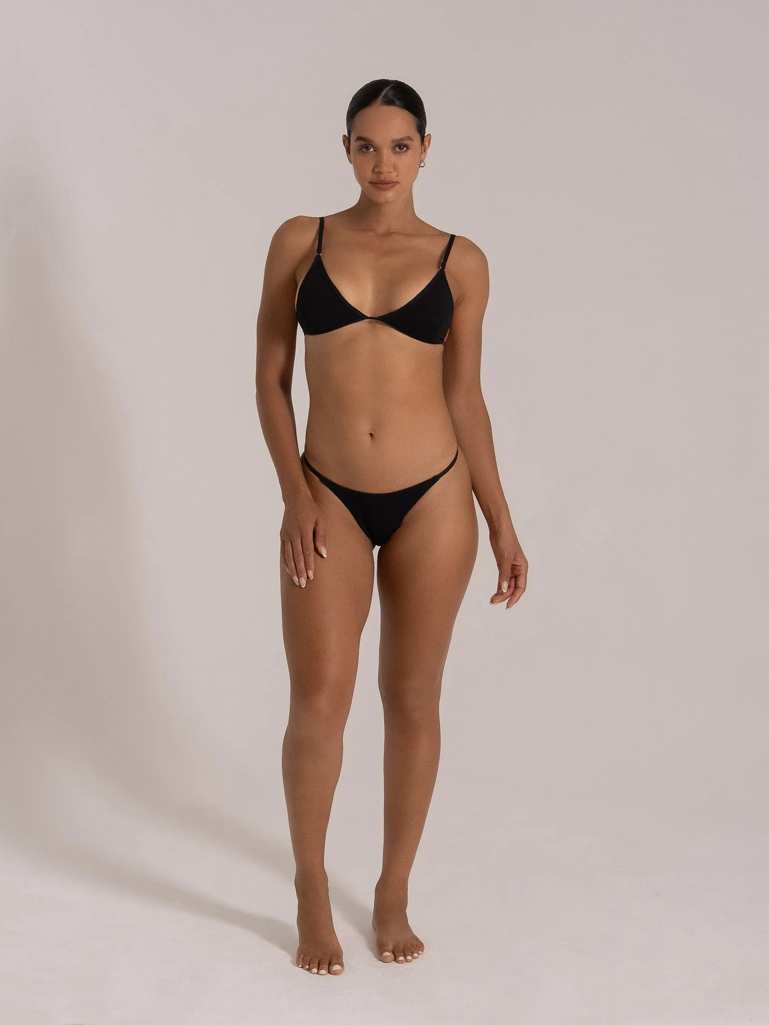 Triangle  Bikini Set - Brown - Black - White
