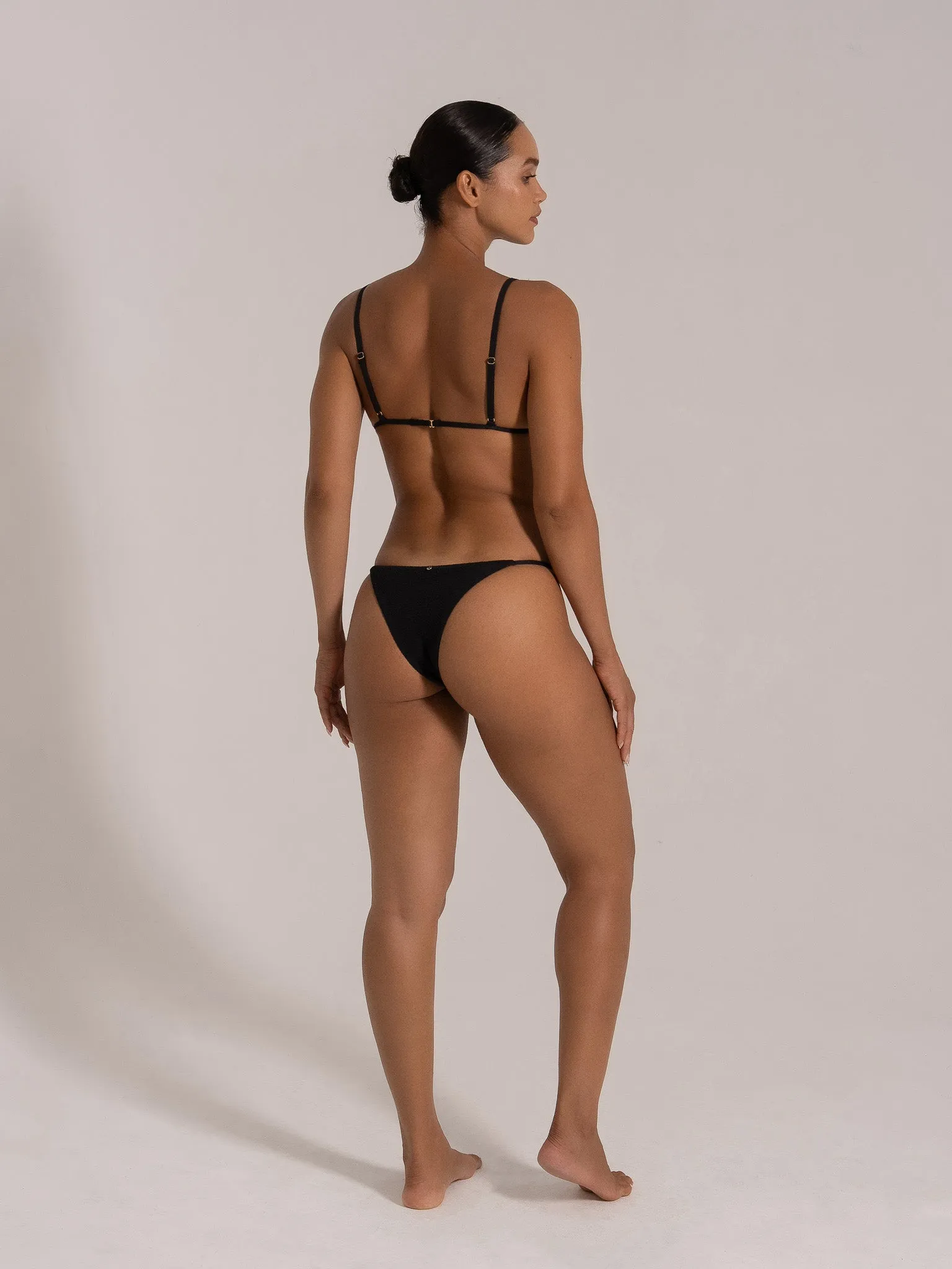 Triangle  Bikini Set - Brown - Black - White