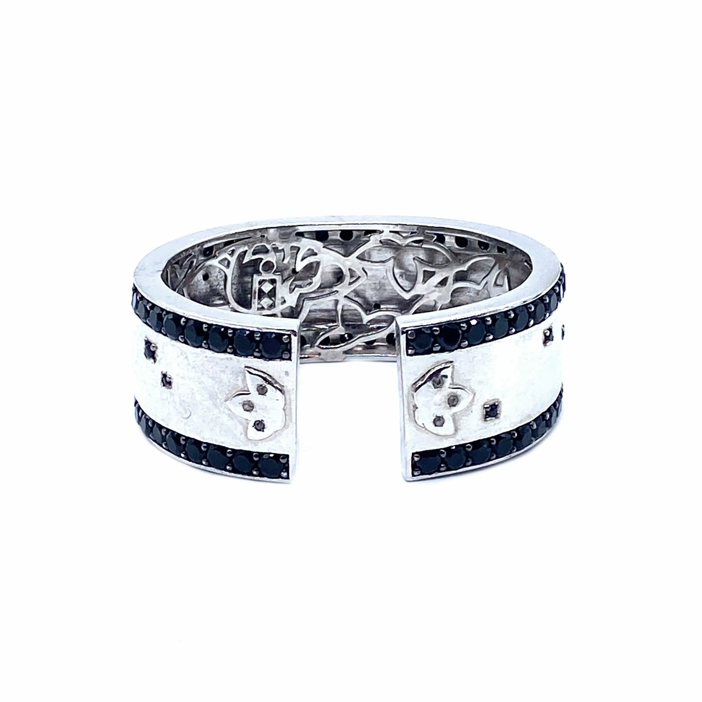 Tribal Sterling Silver Cuff in Black Onyx
