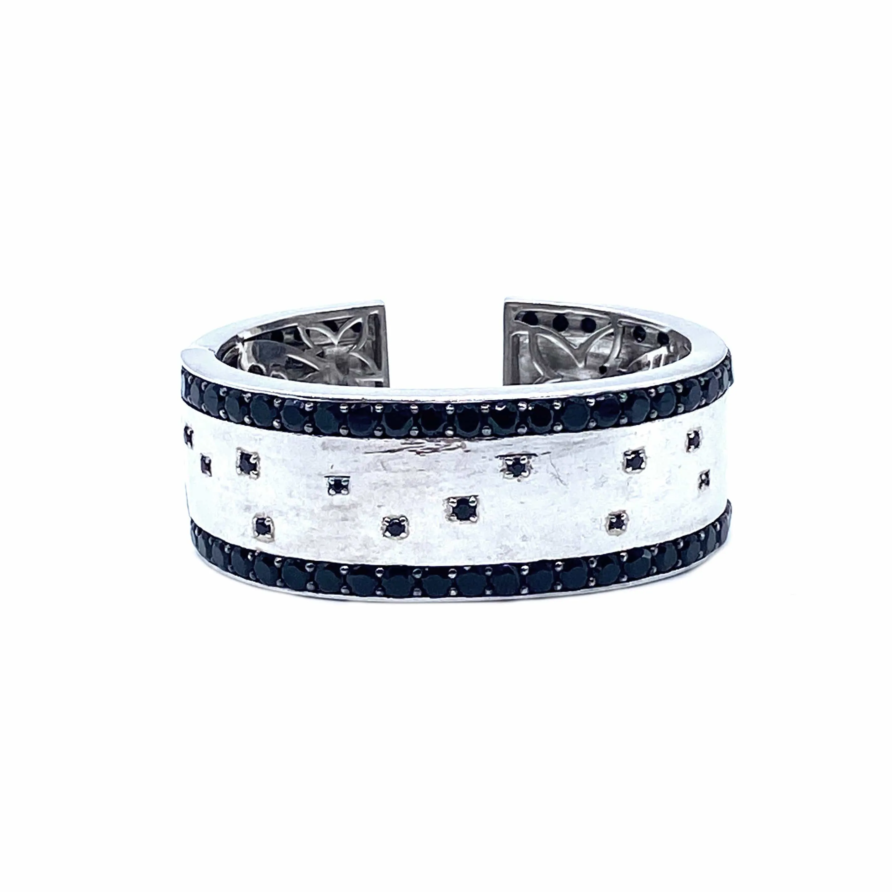 Tribal Sterling Silver Cuff in Black Onyx