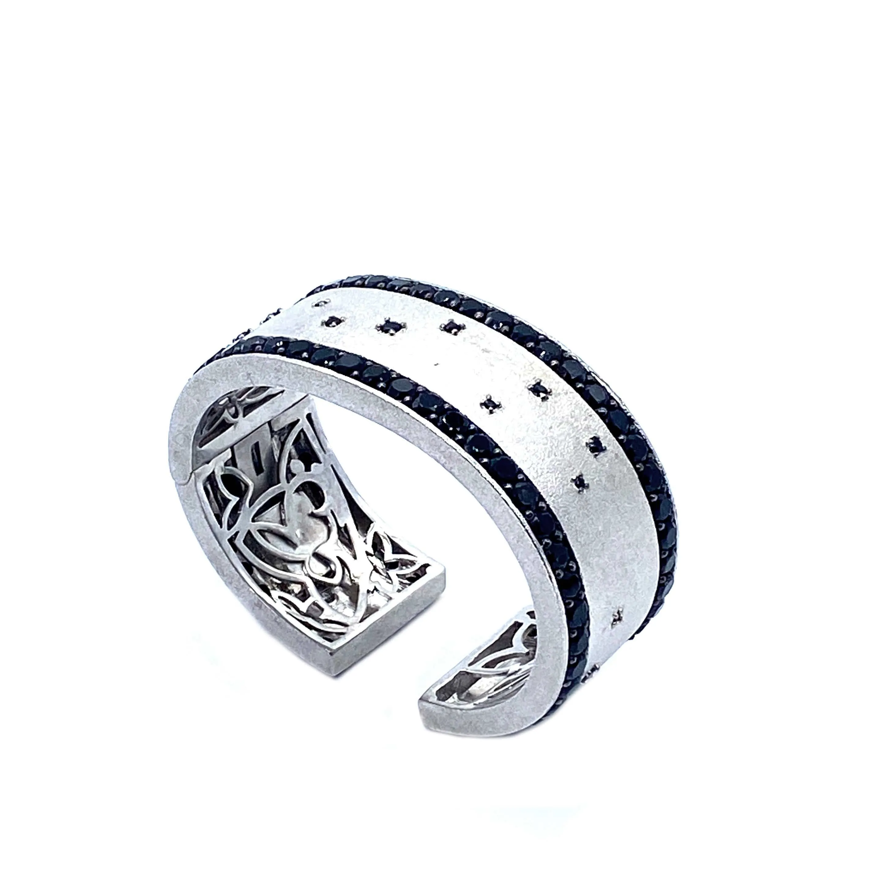 Tribal Sterling Silver Cuff in Black Onyx