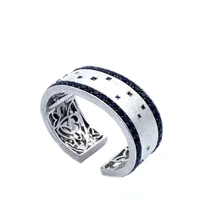 Tribal Sterling Silver Cuff in Black Onyx