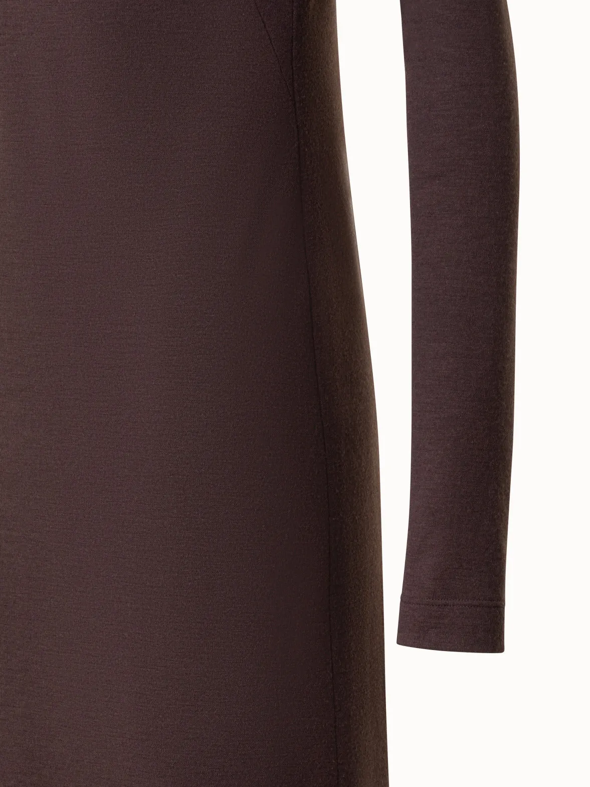 Tube Midi Dress with Turtle Neck in Wool Jersey